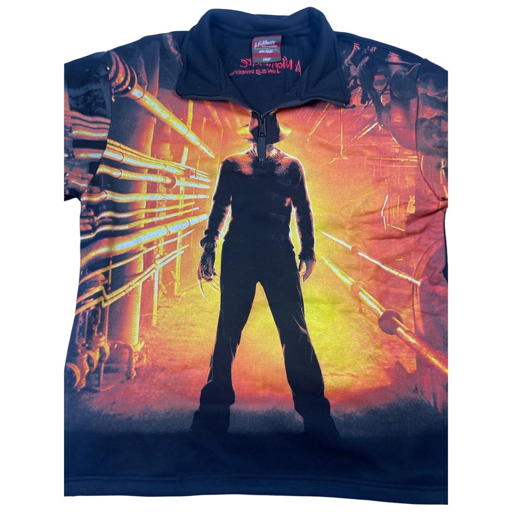 Shoe Palace A Nightmare On Elm Street Sweatshirt Mens Large Black 1/4 Zip Fleece